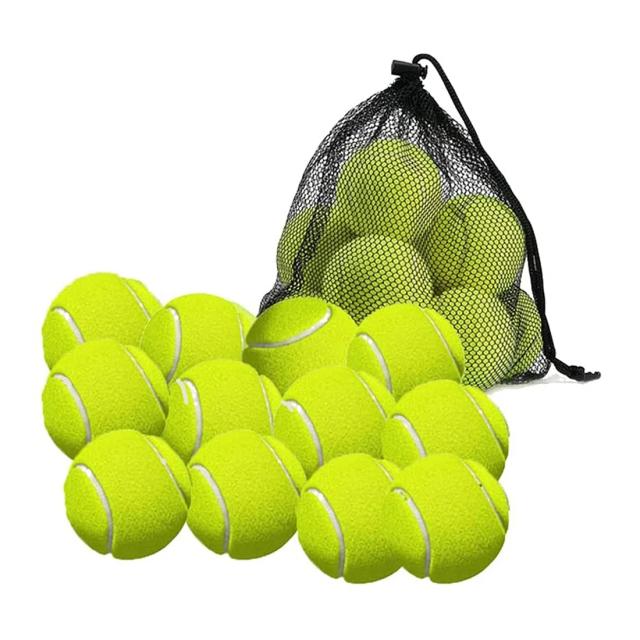 Conjunto com 12 Bolas de Tênis de Parede Grossas e Saco de Armazenamento - Ideal para Cricket e Alta Qualidade