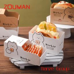 Bandeja de Taco Kraft Caixa de Sanduíche de Gaveta de Cachorro Quente Caixa de Papel Hamburger Biodegradável Personalizado Pão Coreano Egg Drop - Image 2