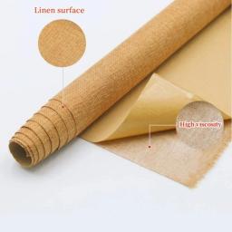 Auto-adesivo tecido de linho para DIY, artesanato artesanal, presente renovação, pano simples, sofá cadeira de reparação, 100x145cm - Image 4