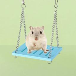 Casa De Hamster De Madeira Para Animais Pequenos, Hamster Gerbil, Ponte Do Arco-Íris, Brinquedo De Gangorra, Mastigar Milho - Image 4