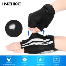 INBIKE-Luvas de bicicleta meio dedo para homens e mulheres, à prova de choque, respirável, MTB, ciclismo, esporte, bicicleta, ciclismo, acessórios - Image 2