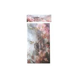 Kit de envelopes com adesivo selado redondo, conjunto de papel escrito, carta flor rosa, envelope dourado do convite do casamento, presente para menina - Image 6