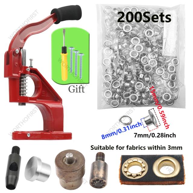 Kit Completo de Ilhós de Latão com Ferramenta de Impressão Manual para Scrapbooking e Projetos em Couro e Papel Encerado