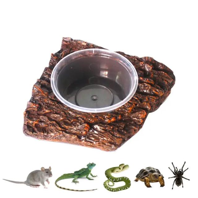 Bowl de Água para Répteis e Anfíbios com Design Rock, Ideal para Terrários e Sapos