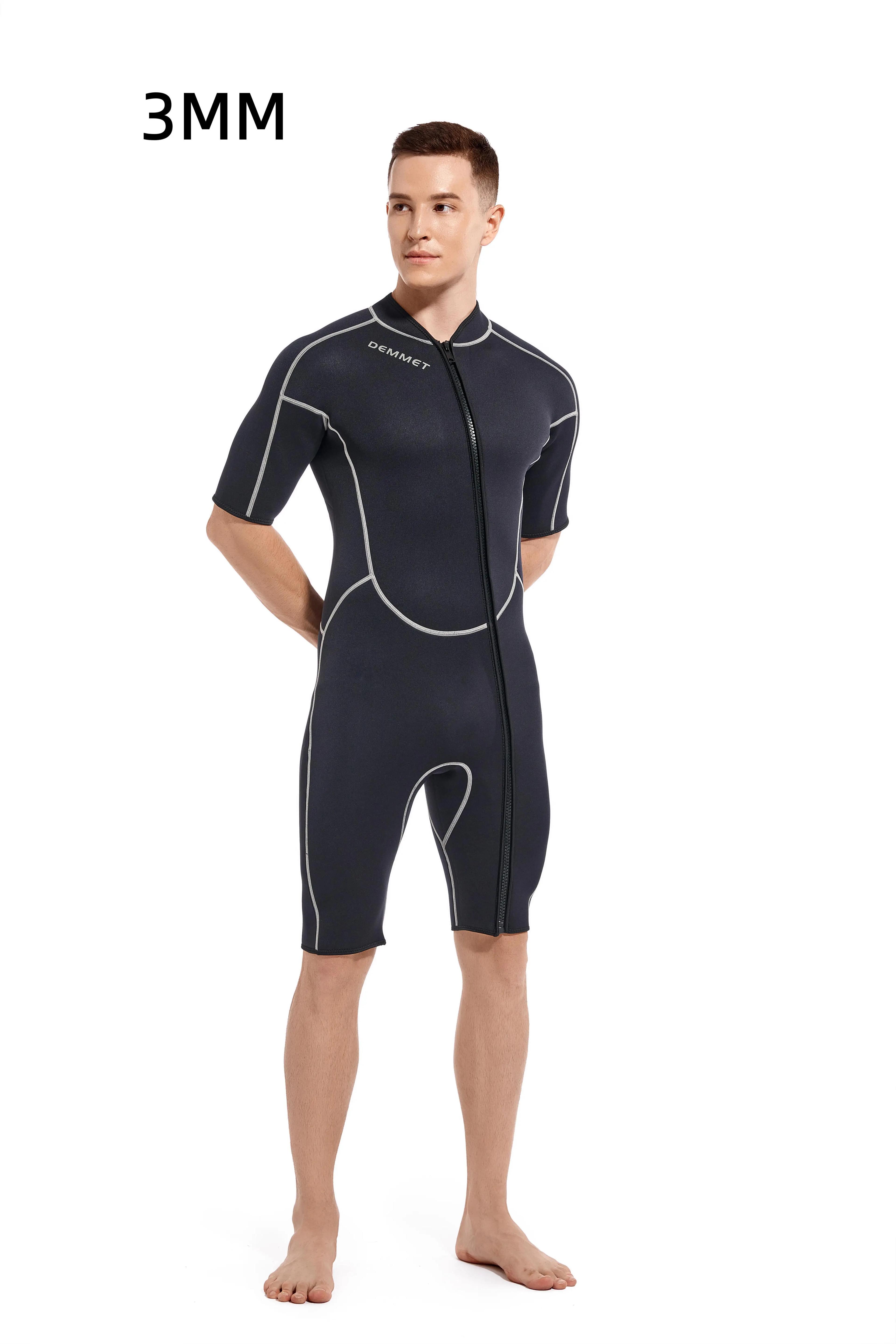 Terno de mergulho em neoprene para homens e mulheres, traje de mergulho adulto, 3mm, shorty, snorkeling, natação, surf, canoagem, 4XL - Image 1