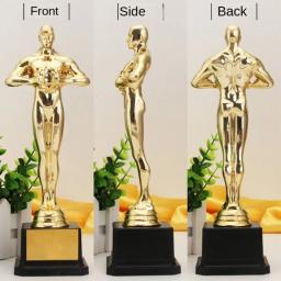Troféu de plástico pequeno banhado a ouro, réplicas de prêmios, presentes de festa e celebrações, lembranças artesanais, 18cm, 21cm, 26cm - Image 5
