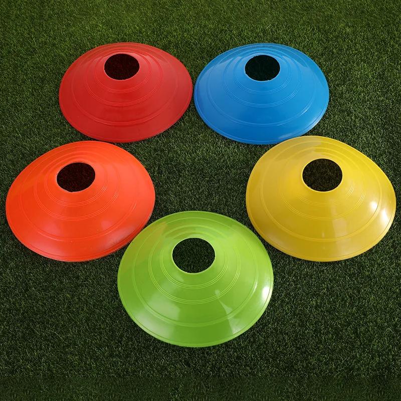 10 pçs treinamento de futebol bola jogo disco agilidade disco cone conjunto multi esporte treinamento espaço cones com suporte plástico - Image 1
