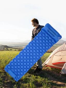 Colchão de acampamento inflável com travesseiros, Tapete de dormir dobrável, Impermeável, Almofada de ar leve para acampar - Image 4