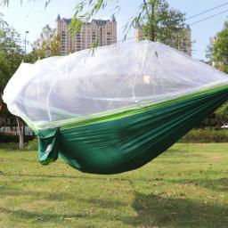 Rede com mosquiteiro, tamanho simples e duplo, tecido de nylon, portátil, viagem, acampamento ao ar livre, pendurado - Image 6