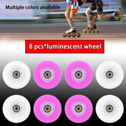 8 rodas luminescentes flash patins inline 90a led rodas flash patins 68mm 72mm 76mm 80mmmulti-especificação multi-cor - Image 1