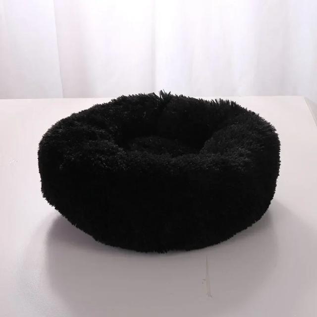 Cama super macia e luxuosa para cães e gatos, ideal para Labradores, com almofada redonda e aquecimento para o inverno.