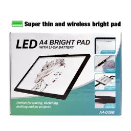 Ultra-fino A4-D28 Wireless Battery Powered LED Light Pad, Artcraft Tracing Pad, placa de luz recarregável para artistas, desenho, raio-X - Image 6