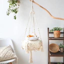 Mão Tecido De Algodão Corda De Rede Para Animais De Estimação, Cesta De Suspensão, Gato Swing, Kitten String Den, Indoor Pend Nest, Pet Supplies, Novo - Image 2