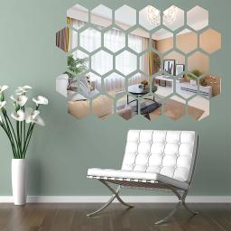 Adesivos de parede com espelho estilo nórdico, espelho hexagonal 3D, decalque removível, mural para bricolage, casa, sala de estar, acrílico - Image 2
