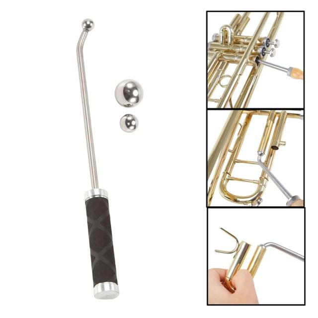 Conjunto de Ferramentas para Manutenção de Trompetes com 2 Bolas de Metal para Cuidados Eficazes