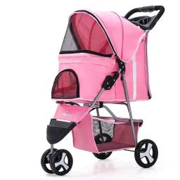 Grande carrinho de estimação destacável para cão e gato, Dog Cart Carrier, Carrinho dobrável portátil para viagem, 3 rodas - Image 3
