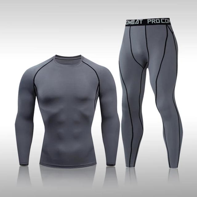Conjunto de roupas esportivas de compressão para MMA, corrida e academia - 2 peças essenciais para o seu treino fitness