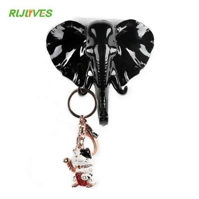 Ganchos Decorativos de Elefante para Parede com Design Inovador, Ideal para Organizar Chaves na Sala de Estar