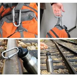 6/4 pçs mosquetão clipe kit de viagem equipamentos acampamento liga alumínio sobrevivência engrenagem acampamento montanhismo gancho ao ar livre casa chave ganchos - Image 5