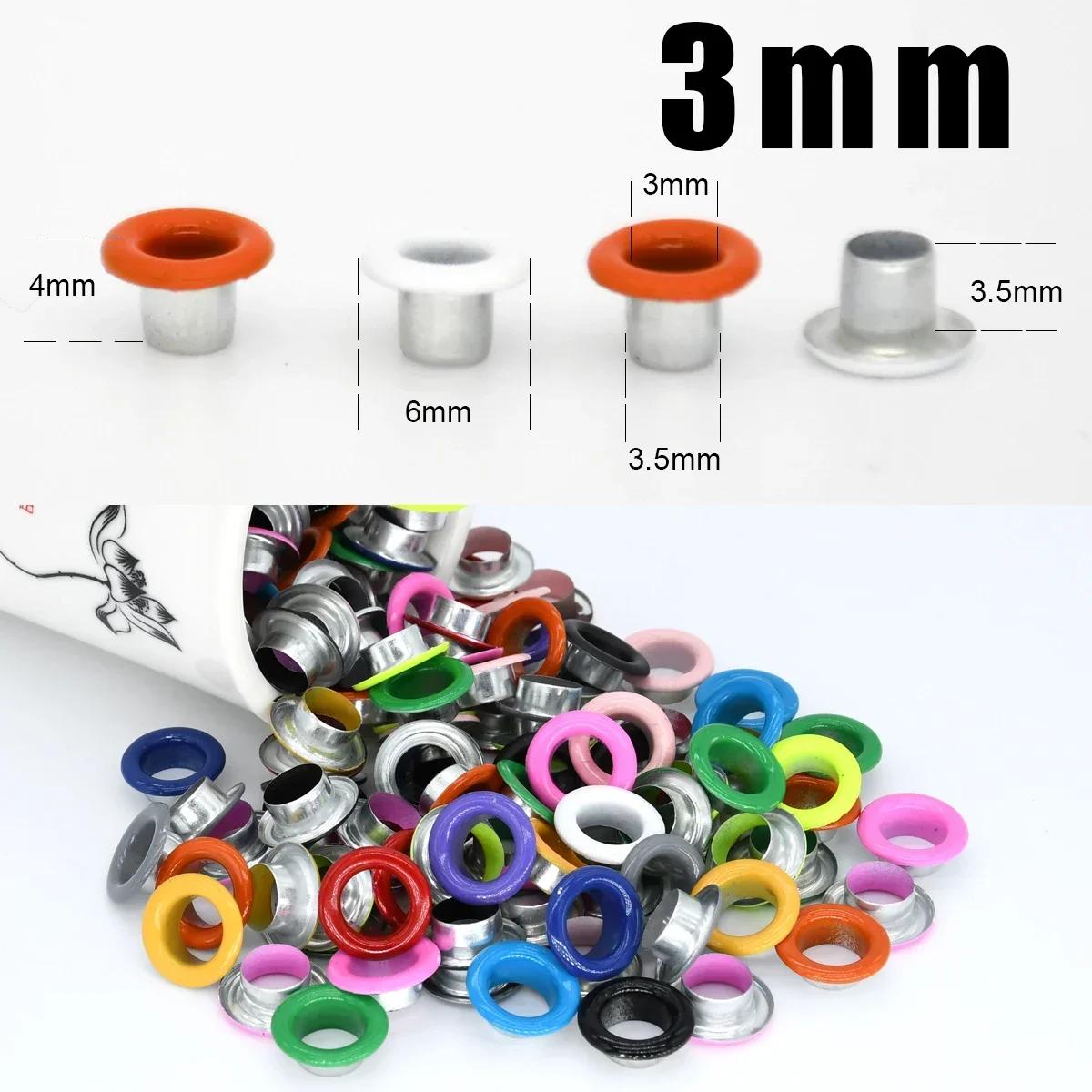 Colorido Metal Ilhós Grommets, Buraco Olho Anéis, Mix Cor para Leathercraft, Sapatos, Cinto, Cap, Saco Tags, Vestuário, Scrapbooking, 100 Conjuntos - Image 1