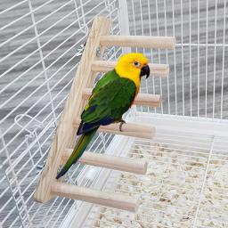 Escada de madeira para pássaros e papagaios, brinquedo interativo para animais de estimação, acessórios engraçados para moer gaiola de pássaro, 4 ou 6 passos - Image 1