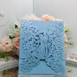 Convite de casamento de noivo e flores, 50 peças, cartão de visitas, suprimentos para festa de casamento, decoração de bolso - Image 4