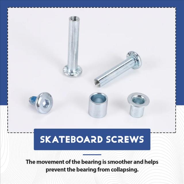 Kit de Reparo para Skate Inline com Eixos e Parafusos - Peças de Metal Resistente