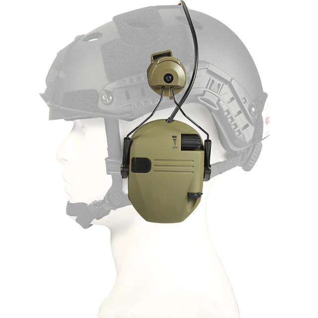 Headset Tático Eletrônico com Redução de Ruído - Capacete Montado para Caça e Proteção Auditiva