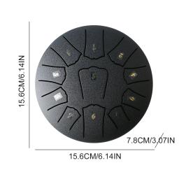 Mini Handpan Tongue Drum para Meditação e Yoga, Finger Picks, Instrumentos de Percussão, Sound Healing, Aço, 6 em, 3 em, 11 em, 6 em - Image 5