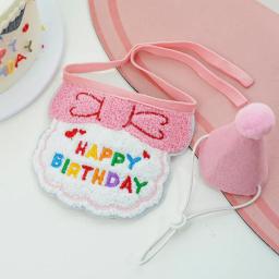 Material de festa de aniversário para animais, chapéu bandana bonito, conjunto de laços, acessórios para gato e cachorro, cachorro e cachorro pequeno, menino e menina cachorro - Image 4