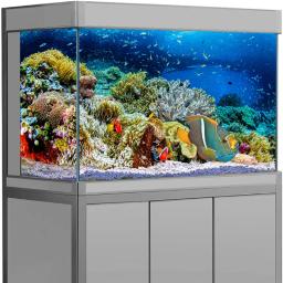 PVC Fish Tank Decoração Cartaz, Lado Duplo, 3D Fundo para Aquário, Oceano Plantas, Paisagem, Pintura Adesivo, Decoração Ornamento - Image 1