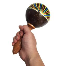 Martelo de areia artesanal Natural Coconut Shell, percussão profissional, instrumento musical para meninos e meninas, hand shaker, maracas, 1pc - Image 5
