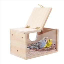 Casa De Reprodução De Madeira Transparente Para Periquito, Caixa De nidificação, Gaiola De Pássaro, Periquito, Calopsita, Lovebirds - Image 1