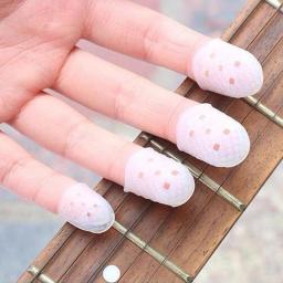 Guitarra de silicone pressionando Finger Covers, protetores de dedos espessados, antiderrapantes, resistente ao desgaste, universal, 1 pc, 5pcs - Image 4