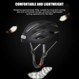 Capacetes de bicicleta inteligentes portáteis com luz ajustável brilhante capacetes de ciclismo leves e respiráveis ​​para passeios noturnos - Image 4