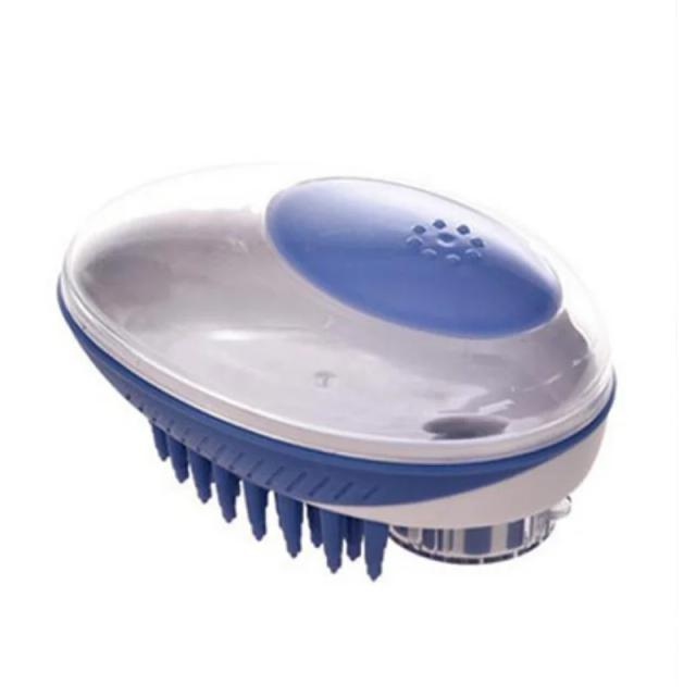 Escova de Banho 2 em 1 para Cães e Gatos com Shampoo de Silicone Macio e Massagem