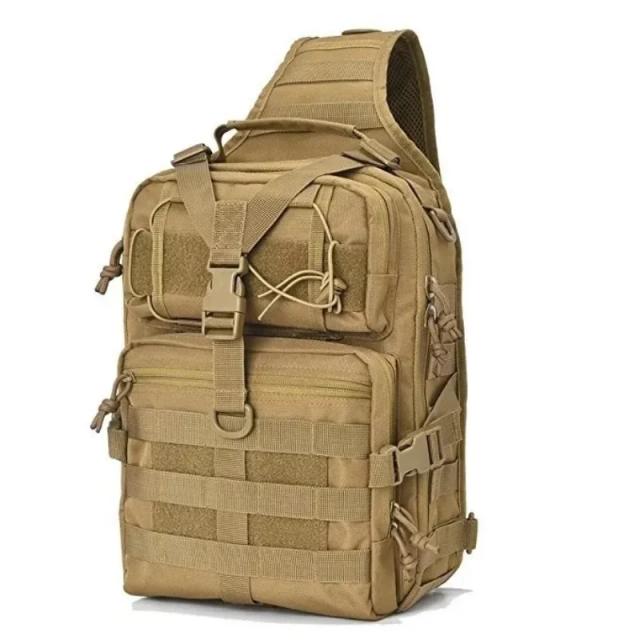 Mochila Tática Masculina Impermeável para Caminhadas e Camping com Design de Tiracolo