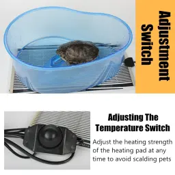 Tapete de aquecimento para répteis, tartaruga, lagarto, escalada, pet, com controle de temperatura ajustável, 220-240v - Image 4