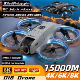 2025 NOVO Mini Drone D16 com 180 °   Câmera elétrica ajustável 8K HD WiFi Fluxo de luz Drone Bolso para evitar obstáculos Rc Quadcopter - Image 1