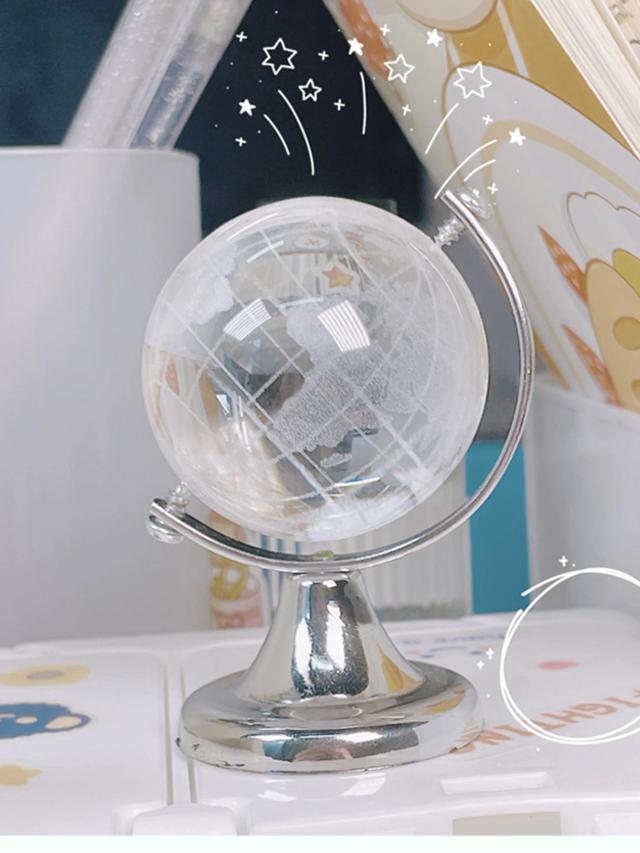 Mini Globo de Vidro Terrestre - Brinquedo Educativo e Decoração de Mesa Multifuncional