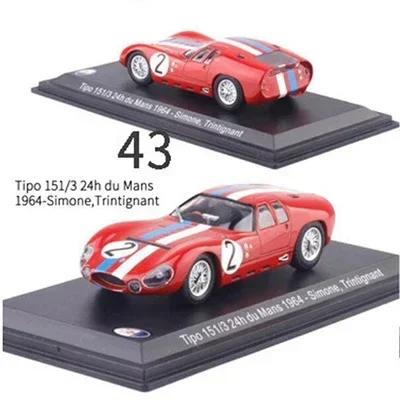 Carro de Corrida Clássico 1:43 em Miniatura Diecast com Capa Transparente para Colecionadores