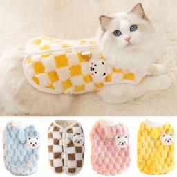 Roupas de gato sem pêlos quentes, suéter cardigan com fivela, lindo colete Sphynx, fantasia para gatos, inverno - Image 1