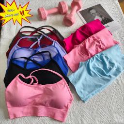 Conjunto de fitness de 2 peças 2025 verão cruz suspender sutiã esportivo e shorts de quadril conjunto de fitness feminino yoga multicolorido pilates equitação conjunto - Image 2