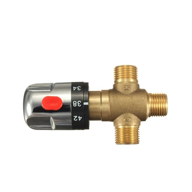 Válvula Termostática de Mistura em Latão para Controle de Temperatura de Água do Banheiro - 3 Vias