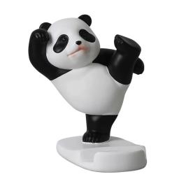 Estatuetas panda para celular interior, suporte universal para celular, escultura moderna de resina, estátua para casa e escritório, decoração de mesa - Image 4