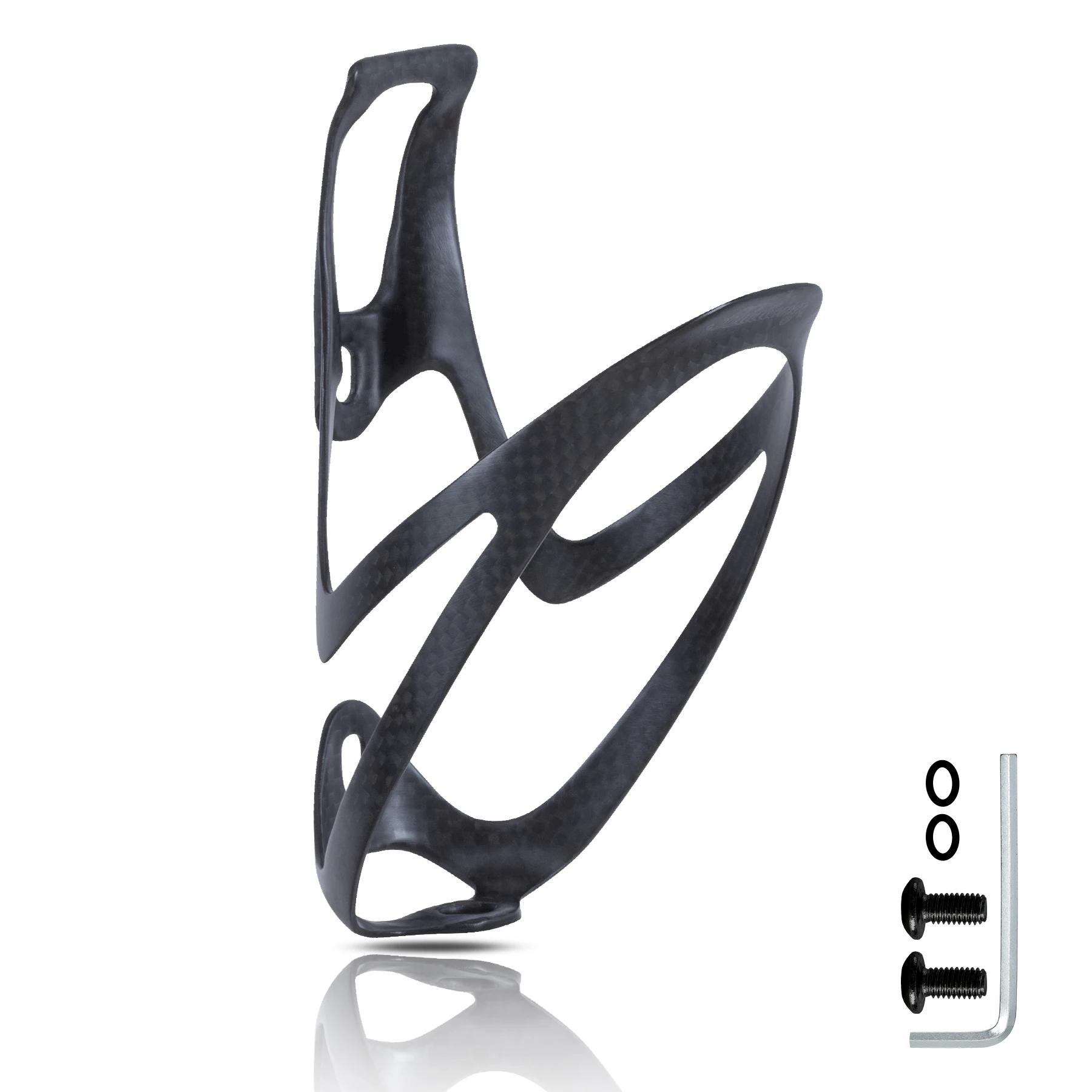 HUALONG Gaiola para garrafa de água de bicicleta de fibra de carbono MTB Suporte para garrafa de água para bicicleta de estrada, preto vermelho cinza branco, (20±2g). - Image 1