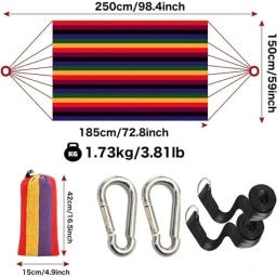 Portátil Double Camping Hammock, lona confortável, cama pendurada, jardim ao ar livre, móveis de praia, cadeira de balanço, 260x150cm - Image 3
