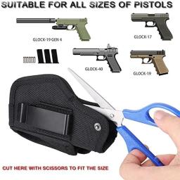 Coldre de arma tática ao ar livre com clipe de bala cinto de caça escondido transportar iwb owb airsoft pistola saco para todos os tamanhos pistola - Image 3