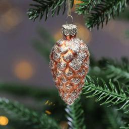 Pinecone Pendurado Enfeites De Vidro, Revestimento De Lantejoulas Brilhantes, Pingentes De Glitter, Pendurado Árvore De Natal, Hangable, 5Pcs - Image 5