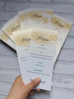 Menu personalizado Aniversário, Padrão Dourado, Cartões de batismo, Menu requintado para Casamento, Chuveiro, Jantar, Gênero Revelar, 50PCs - Image 4